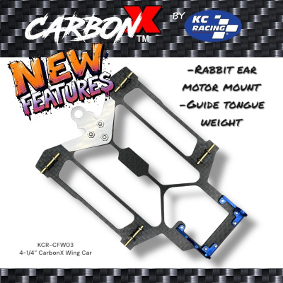 CarbonX BRUSHLESS 4-1/4" Wing Car Chassis