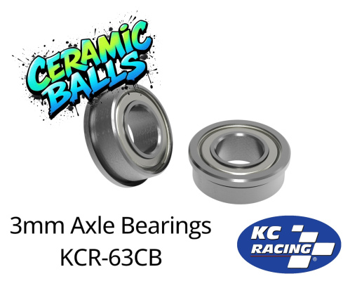 3mm Ceramic Hybrid Ball Bearings - 2 Bearings - KCR-63CB